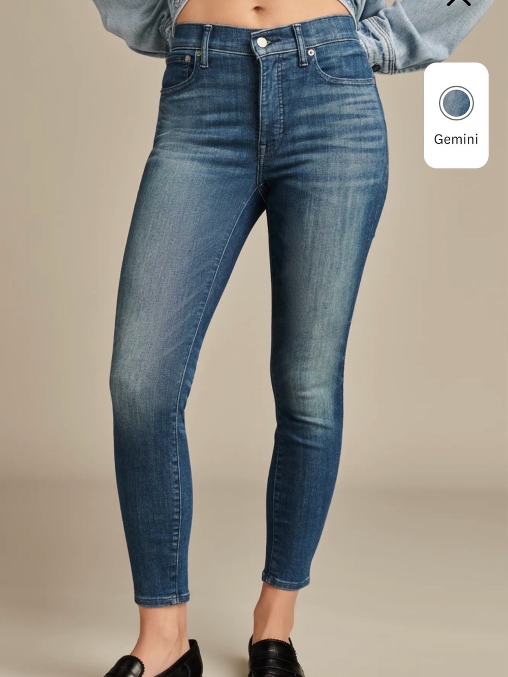 Lucky Brand Bridgette High Rise Crop Distressed Jeans Women’s Size 6 Dark Wash